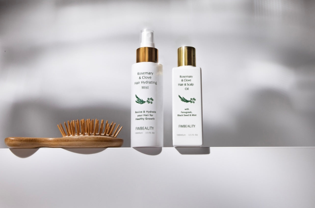 Revitalise Your Hair with FWBEAUTY's Rosemary and Clove Hair Scalp Oil and Hydrating Hair Mist
