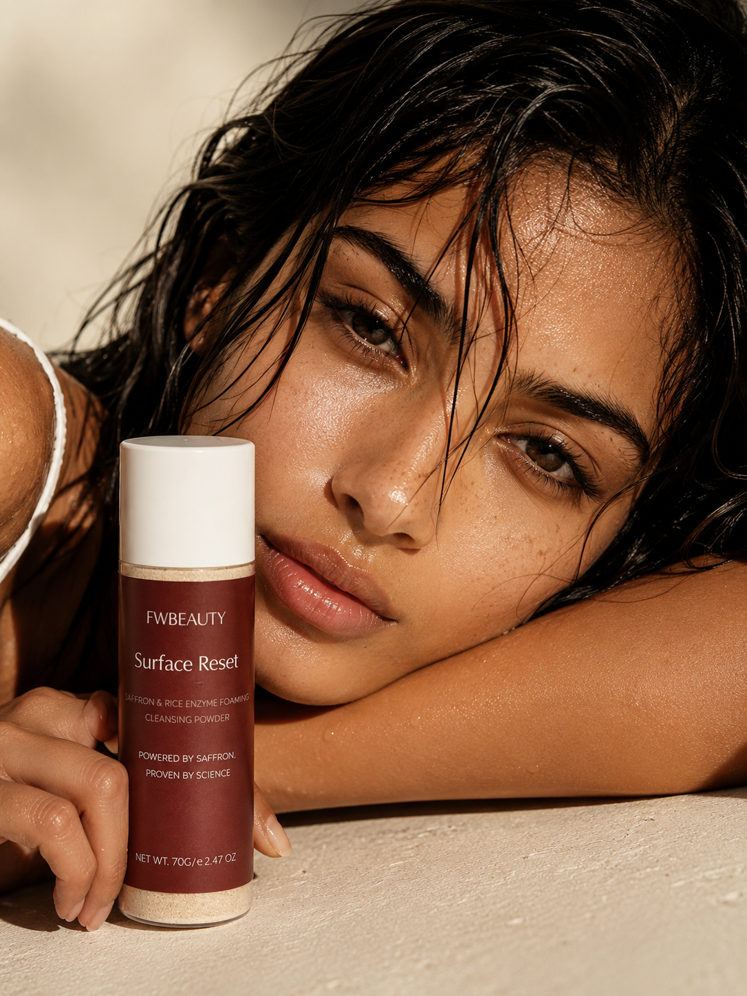 A barrier first cleansing powder
