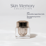 Eclát Reset Youth Complex Moisturiser- Skin Memory, chrome and clear coloured cosmetic jar, 'FWBEAUTY' Branded.  on white back ground with black text 'with Phytocelltec Apple Stem Cells+ Skin Brightening actives Complex' . 