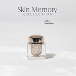 Lip Rescue Skin Memory Collection FWBEAUTY
clear cosmetic tube with chrome finish and lining 'FWBEAUTY' Branding, on white background and grey text ' with Volufine'