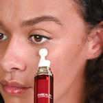 Saffron Gold serum for dark spots and uneven skin tone – FWBEAUTY skincare woman applying saffron gold 