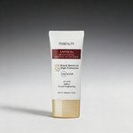 Tube of FwBeauty Saffron Brightening Mineral Sunscreen on a gray background