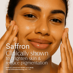 Woman applying Saffron Skin Quench Concentrate on her face