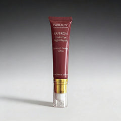 Fw beauty saffron under eye night repair tube on a gray background