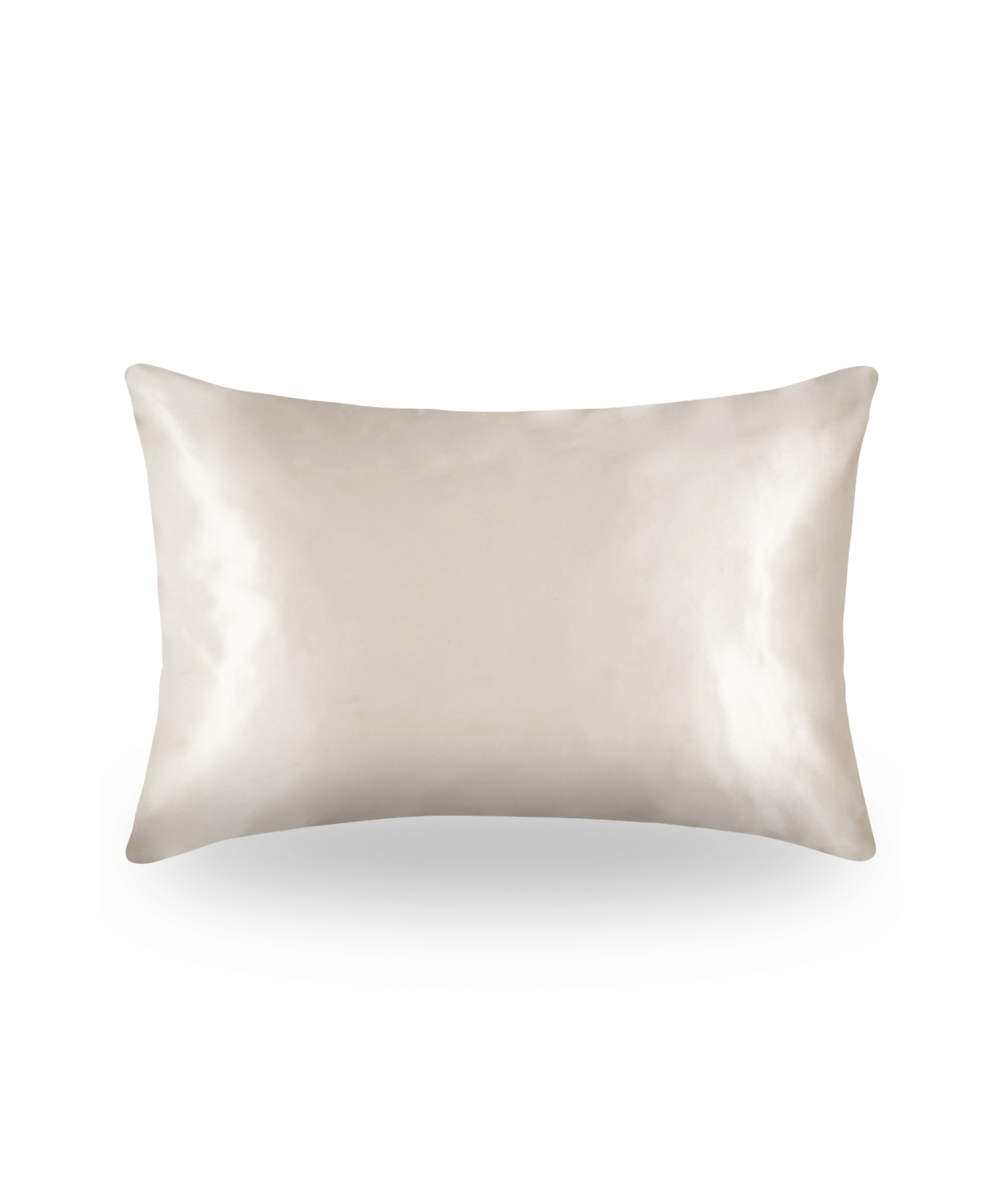 Satin pillow case FWBEAUTY. 
Light pink satin pillow case against white back ground. 