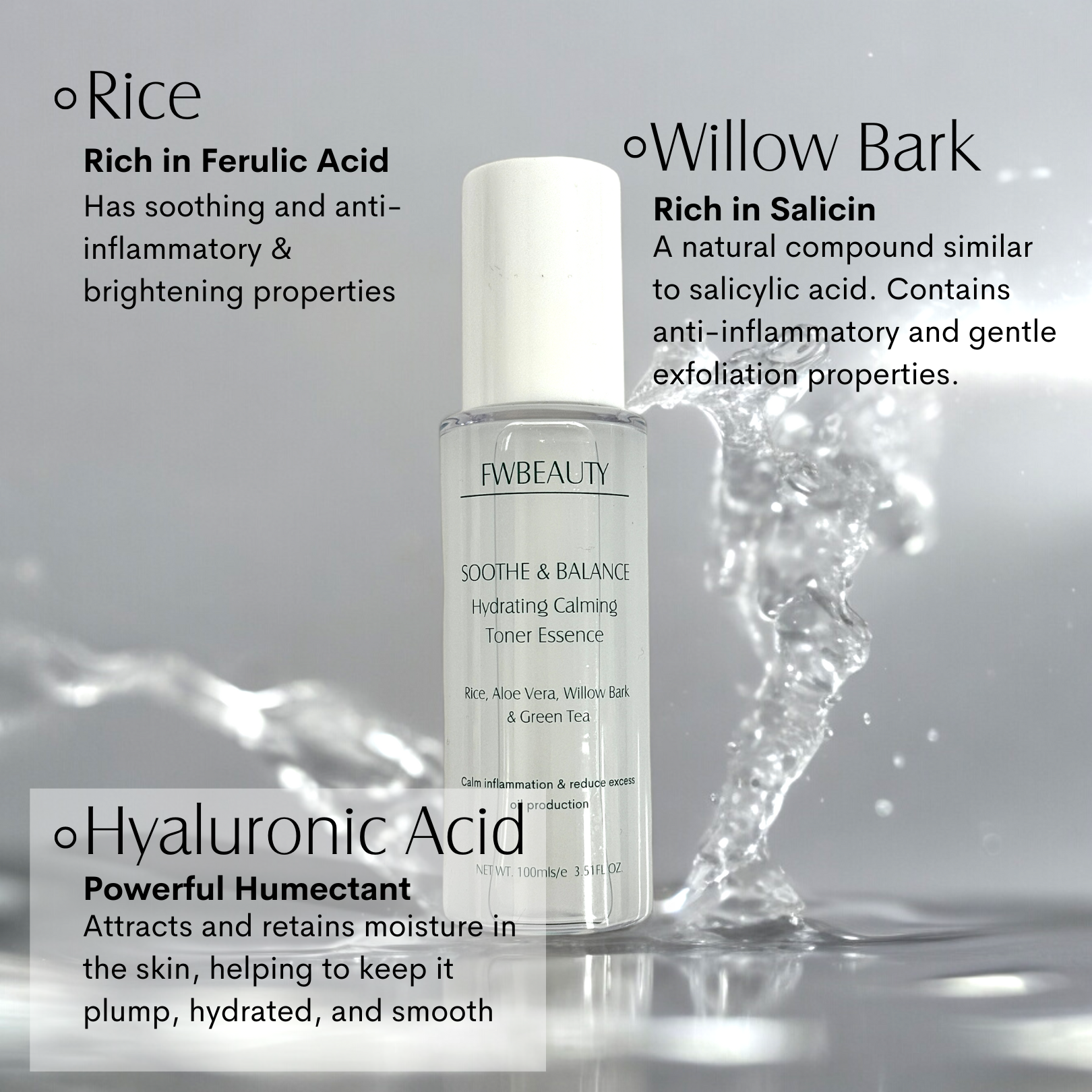 Soothe & balance toner essence FWBEAUTY ingredient benefits