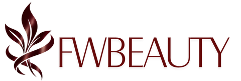 FWBEAUTY deep red saffron emblem and wordmark