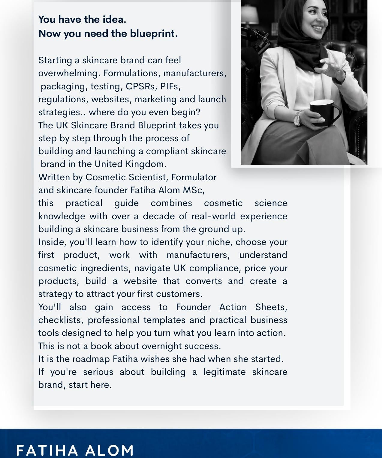 The UK Skincare Brand Blueprint back cover with book summary