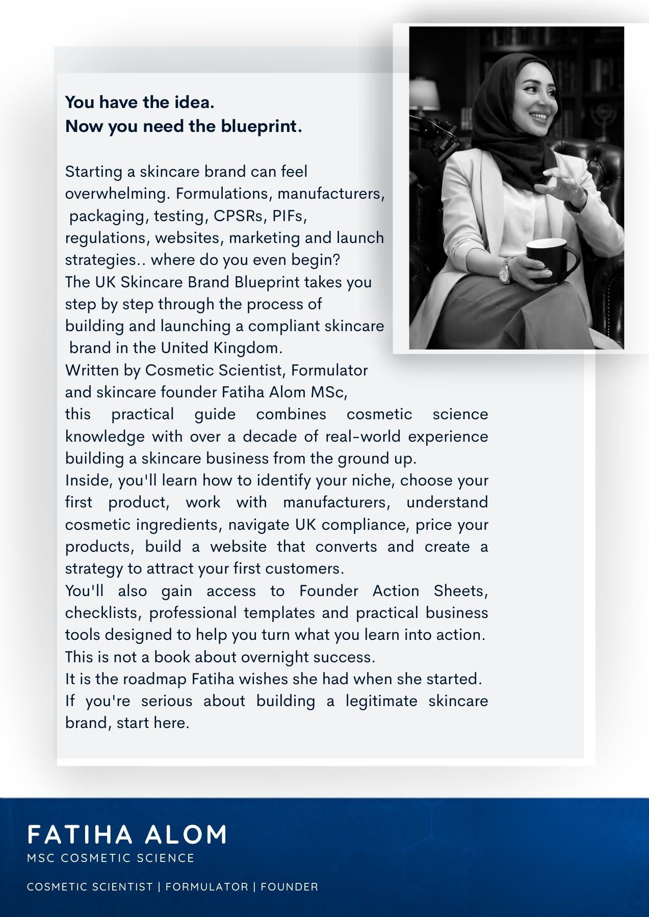 The UK Skincare Brand Blueprint back cover with book summary